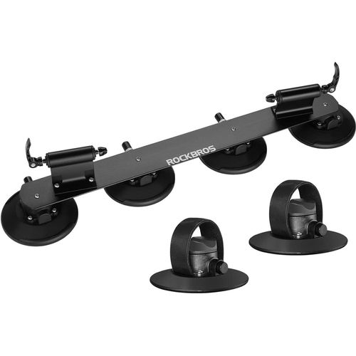 ROCKBROS Fahrradträger mit Saugnäpfe, Fahrrad Dachgepäckträger, für 2 Fahrräder, Schwarz