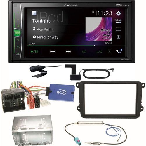 Pioneer DMH-A3300DAB Bluetooth WebLink USB Einbauset für Beetle Jetta Sharan T5
