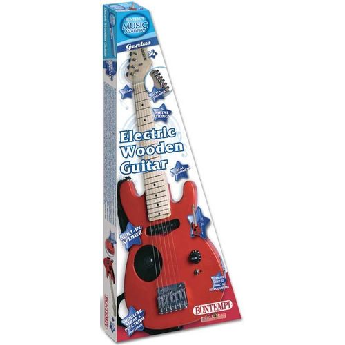 Bontempi elektrische Gitarre Holz rot - Spielzeuggitarre für Kinder