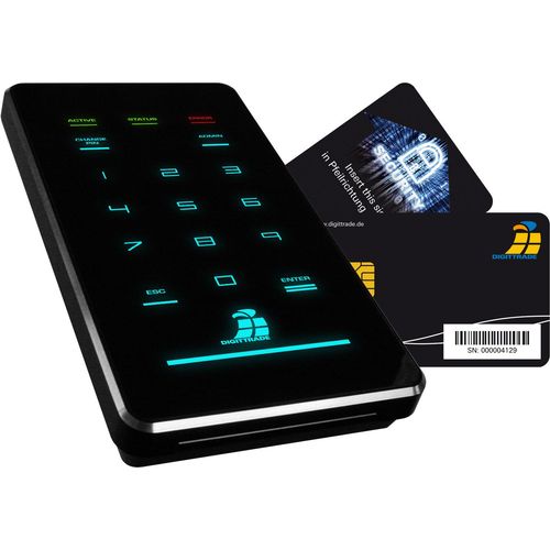 HS256S3 externe Festplatte 2TB SSD verschlüsselt mit Hardware Verschlüsselung, Smartcard und PIN-Eingabe, schwarz