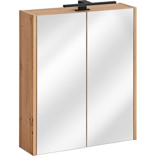 Badezimmer Spiegelschrank 60x72cm PANTIN Grau inkl.LED