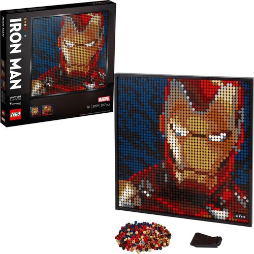 LEGO 31199 Art Marvel Studios Iron Man - Kunstbild, Wanddeko und Poster zum Basteln, DIY Puzzle für Erwachsene, tolles Geschenk