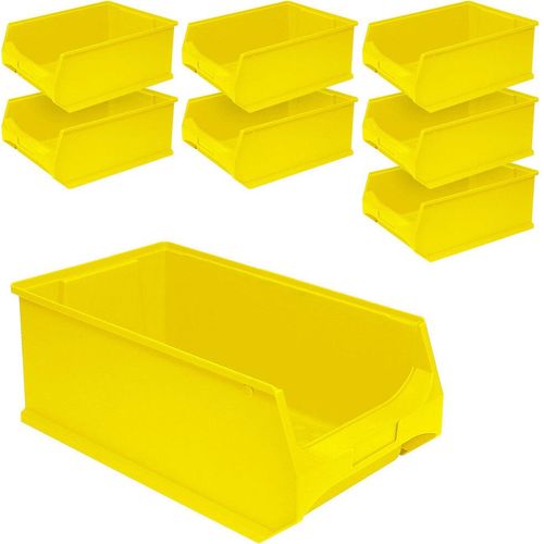 8x Sichtbox"PROFI" LB 2, LxBxH 500 x 300 x 200 mm, Inhalt 21 Liter, gelb