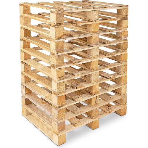 10x Holz-Einwegpalette im halben Euromaß, Einwegpalette, Halbpalette (800x 600 x 135 mm)