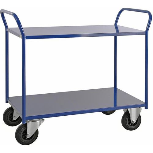 Etagenwagen 2 Böden mit Aufkantung 1.080 x 550 x 975 mm, 400 kg - blau