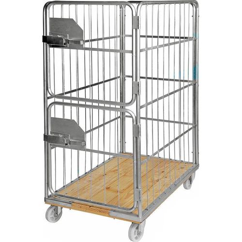 Gitterrollwagen 2-tlgTür 1.200x750x1.700 mm 800 kg Holzbasis verzinkt