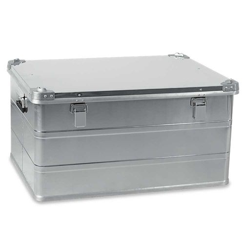 156 Liter Alubox mit Stapelecken, staub- und spritzwasserdicht, LxBxH 785 x 580 x 400 mm