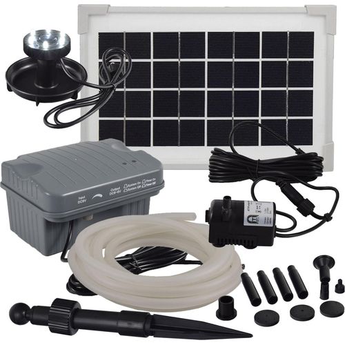 Agora-Tec® Solar Bachlauf - Pumpen - Set mit Akku und LED Licht AT-3.5W-BLH-V2.0_monokristallin