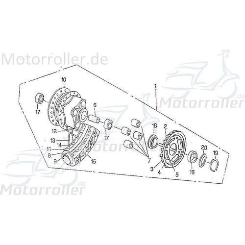 SMC Chopper 125 Hinterrad komplett 125ccm 4Takt 42800-CHP-00 Motorroller.de 130/90-15H hinten Hinterrad-Felge Hinterradfelge Hinter-Rad Heck-Rad