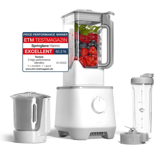SPRINGLANE Hochleistungsmixer Hanno 2,5 L Tritan-Behälter, 2000 W, inkl. Edelstahlmixbehälter & To-Go-Mixflasche