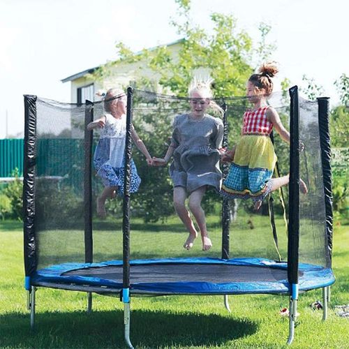 Trampolin Gartentrampolin Ø183cm,Komplettset Kindertrampolin Outdoor Trampolin mit Sicherheitsnetz Blau