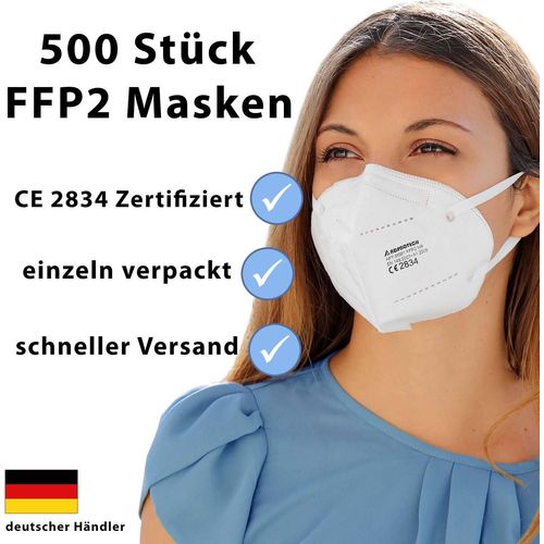 FFP2 Maske Mundschutz Schutzmaske 5-lagig Atemschutzmaske CE 500 Stück adpro