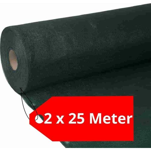 Wind- u. Sichtschutznetz 2 m Breite, 2 x 25 Meter, Zaunblende Sichtschutz Staubschutz Sonnenschutz