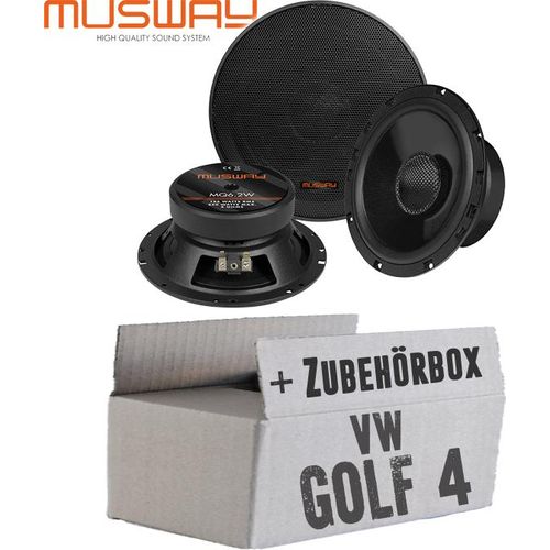 Musway MS6.2W - 16,5cm Lautsprecher Kickbass - Einbauset passend für VW Golf 4 - justSOUND