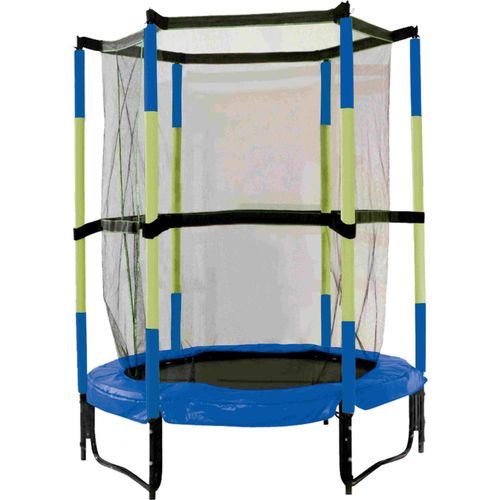 Best Sporting Indoor Trampolin Kids I Trampolin Indoor Kinder mit Ø 140 cm I hochwertiges Indoor Trampolin Kinder in blau-grün I stabiles Indoor Kinder-Trampolin