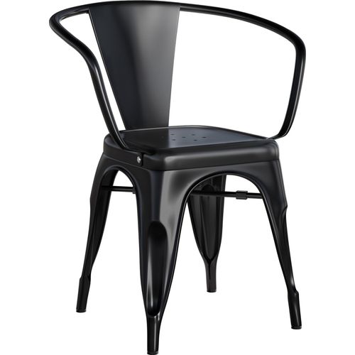 2er-Set CALIFORNIA ARM | Tolix Stuhl | Schwarz | Metall | Industrie Stuhl, Stuhl Industrial, Tolix Stühle, Industriestuhl