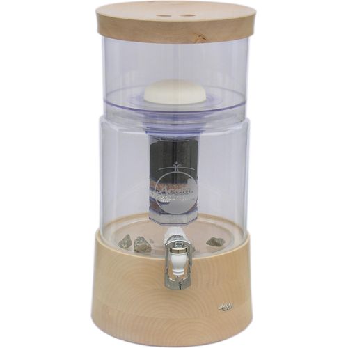 AcalaQuell® Mini Echtholz Ahorn flach mit klarem Kristall Glas