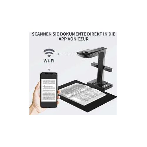 CZUR ET16 Plus SUPER-SCHNELL 1.5 SEC/PAGE Dokumentenscanner Buchscanner Professionelle Dokumentenkamera mit 16MP, Auto-Flatten Technologie OCR 180+ Sprachen Kompatibel mit Windows Mac für Family Home Office, in PDF/Word/Tiff/JEPG konvertieren