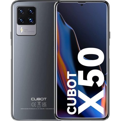 CUBOT X50 Smartphone Ohne Vertrag Android 11 Handy, 6,67 Zoll FHD+ Display, 8GB RAM + 128GB ROM, 4500mAh Akku, 32MP + 64MP Quad Kamera, 4G LET Dual SIM, NFC, Face ID, GPS, Schwarz