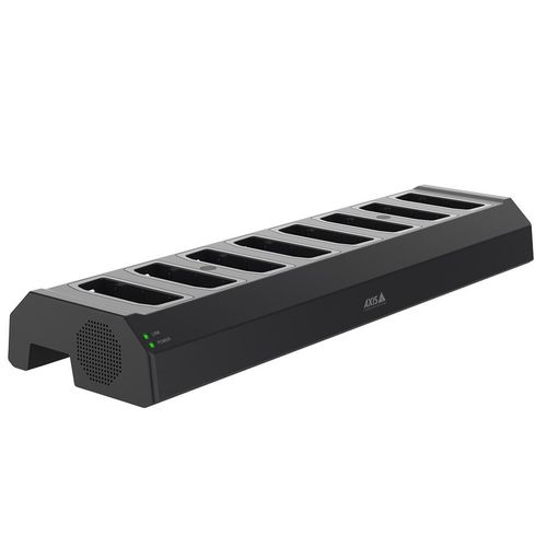 Axis W701 Docking-Station für Kameras, 8 Einschübe, Lade- und Synchronisierungsfunktion, schwarz