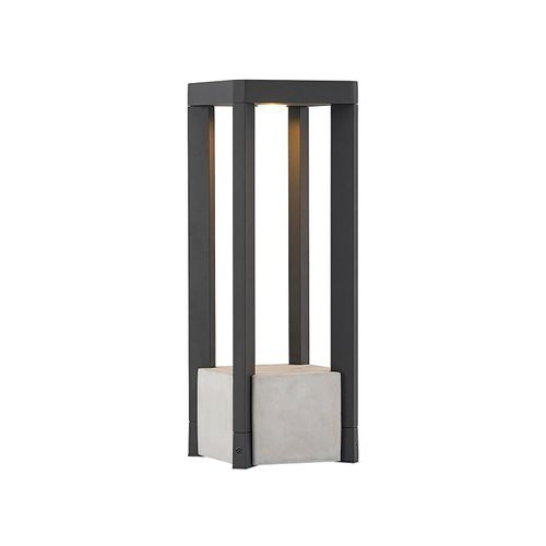 Lucande LED-Sockelleuchte Kalisa, IP65, 42 cm, grau, Metall