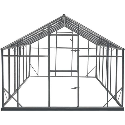 Gampre Aluminium Glas Gewächshaus Sanus L07 Schwarz 290x220x208 cm