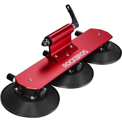 ROCKBROS Fahrradträger mit Saugnäpfe, Fahrrad Dachgepäckträger, für 1 Fahrrad, Rot
