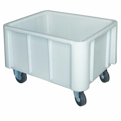 Großbehälter auf Rollen, weiß, Inhalt 140 Liter, LxBxH 800 x 600 x 550 mm