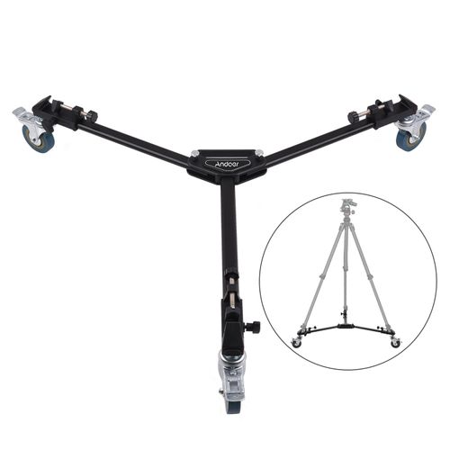 Andoer Professional Stativ Dolly Heavy Duty Fotografie Stativ Basis Stand Raeder max. Laden Sie 15 kg fuer die Kamera-Camcorder-Videoaufnahme Studio-Fotografie-Aktivitaetsaufnahme
