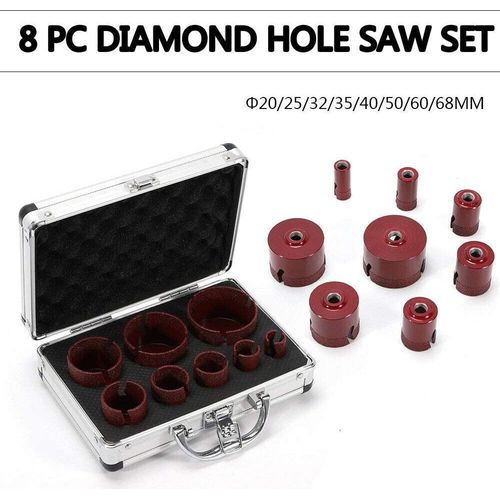 8 teiliger Diamant Bohrkronen Set Diamantbohrer Fliesenbohrer Glasbohrer für Granit Feinsteinzeug Keramik Fliesen M14