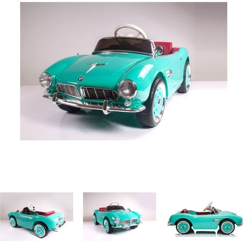 Kinderfahrzeug - Elektro Auto "BMW 507 Oldtimer" - lizenziert - 12V7AH, 2 Motoren- 2,4Ghz Fernsteuerung, MP3, Ledersitz+EVA-Grün