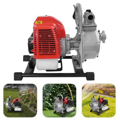 Benzinmotor Wasserpumpe Gartenpumpe Bewässerungspumpe Gasmotor Motor Teichpumpe Kit Motorpumpe mit 2m Wassereinlassrohr 10m³/h Fördermenge