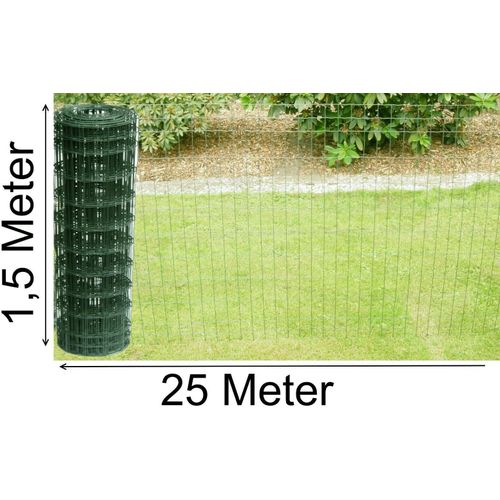 Gartenzaun Draht grün 1,5m hoch 25m Gitterzaun Drahtzaun Gitterdraht Zaundraht