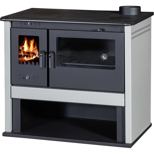 EEK A Kaminofen mit Backfach und Herdplatte Werkstattofen Viki Lix -10,5 kW Schwedenofen Kamin Hüttenofen Ofen