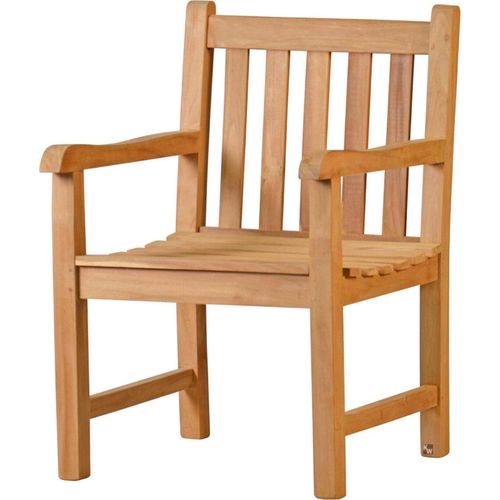 Gartensessel Teak Sessel Andorra im klassischen Design, robuster Holzsessel nachhaltiger und unbehandelter Teakholzsessel