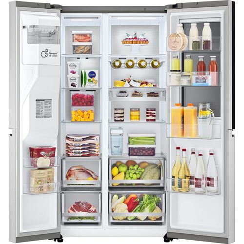 LG Electronics GSXV91BSAE Kühlschrank Side-by-Side mit Eis-, Crushed Ice und Wasserspender | interner Wassertank 4L | Total No Frost | Brushed Steel