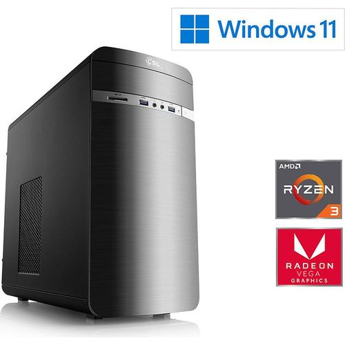 CSL Office und Business PC AMD Ryzen 3 3200G, 4000 MHz, AMD Radeon Vega 8, 16 GB DDR4 RAM, 250 GB M.2 SSD, Windows 11 Pro, USB 3.1 | Sprint R50160