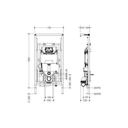HEWI S50.02.01200 Vorwandinstallation S 50,