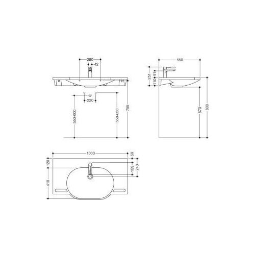 HEWI 950.19.019 95 Produktset WT u. Armatur,