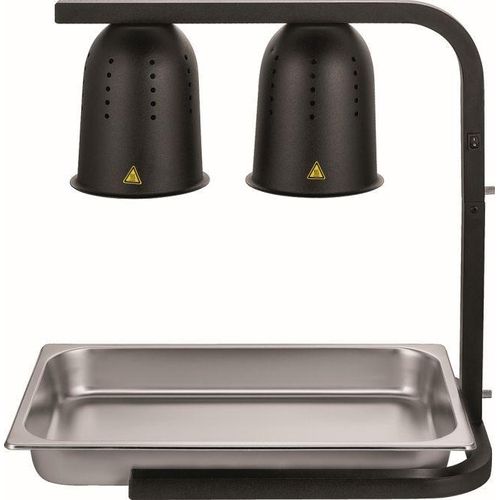 Wärmelampe Tischgerät höhenverstellbar 580-780 mm für Speisen 0,5 kW Schwarz