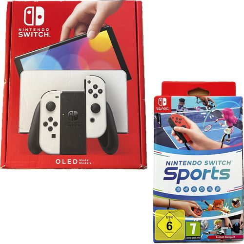 Nintendo Switch OLED Edition Bundle mit Spiel: Switch Sports (inkl. Beingurt)