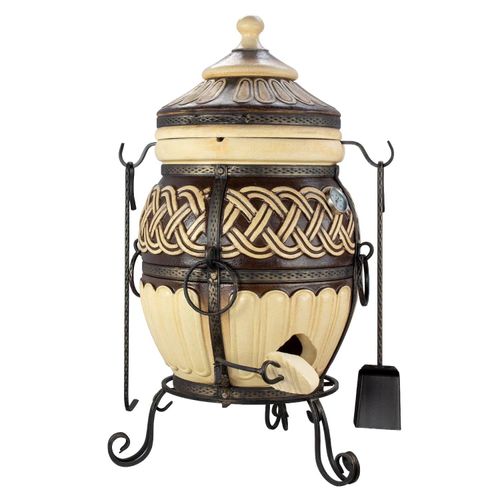 Tandoor Thor – Premium Schamott-Tonofen, Tandoor mit Thermometer, Outdoor Grillofen, Tandoor für Fleisch und Brot, Gartenofen Tonofen.