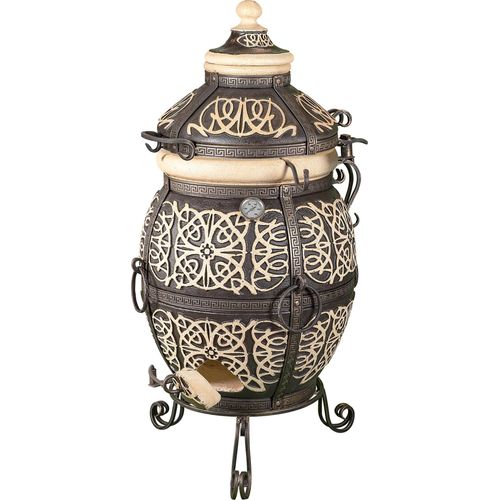 Tandoor „Schafran“ – Vielseitiger Gartengrill und Smoker, BBQ, Tandyr, Holzkohlegrill, Grillofen, Outdoorküche, Keramikofen, Schamottofen, .