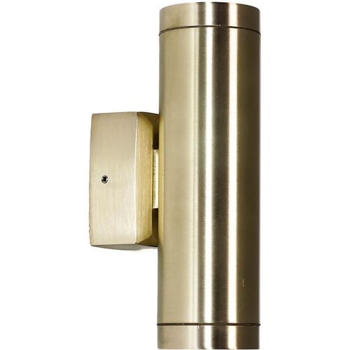 Außenlampe Wand Up Down IP64 GU10 Messing massiv Außenwandleuchte Hof Terrasse