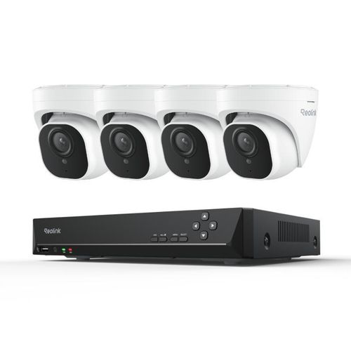 Reolink RLK8-520D4-A, 5MP PoE Überwachungssystem, 4X 2K+ 5MP PoE Überwachungskamera mit smarter Erkennung & 8CH 2TB PoE NVR für 24/7 Aufzeichnung