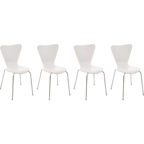 4er Set Besucherstuhl HLO-CP3 weiß