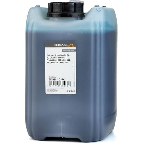 Octopus Cyan Binder für 3D Drucker ZPrinter ProJet 250, 260, 450, 460, 510, 650, 660, 850, 860, 5 Liter