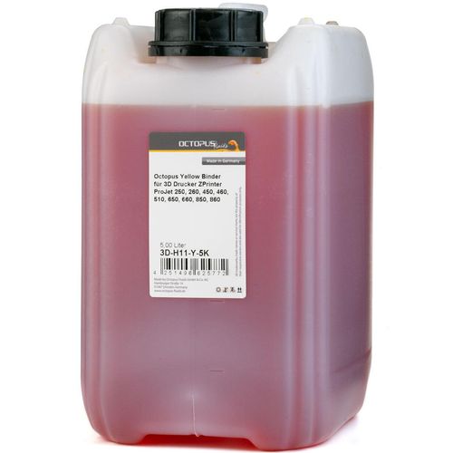 Octopus Yellow Binder für 3D Drucker ZPrinter ProJet 250, 260, 450, 460, 510, 650, 660, 850, 860, 5 Liter