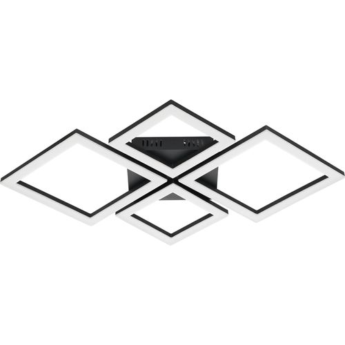 EGLO connect.z Smart-Home LED Deckenlampe Paranday-Z, ZigBee, App und Sprachsteuerung, Lichtfarbe einstellbar, dimmbar, schwarz weiß, 47 x 43 cm