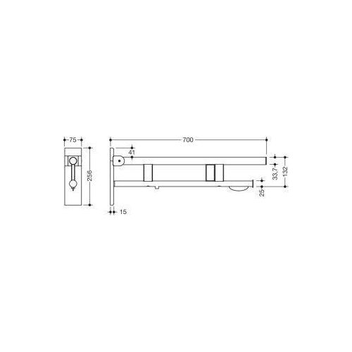 HEWI 900.50.18760 DX SK-Griff Duo (B), re, PRH, 700, WC-